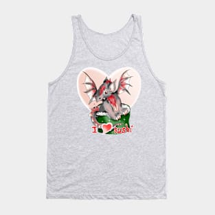 sushi roll cute dragon cartoon Tank Top